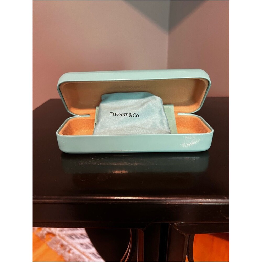 Tiffany & Co. Blue Sunglasses Case with Cloth and Papers